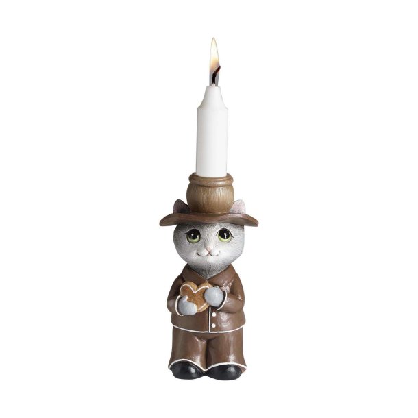 Candleholder Cat, Gingerman H.14,8cm