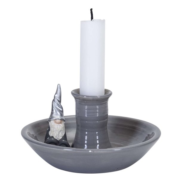 Candleholder Fritte, grey H.7cm 13cm