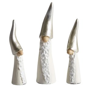 Tall Santa white 3pcs H.7-9cm