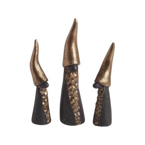 Tall Santa black 3pcs H.7-9cm