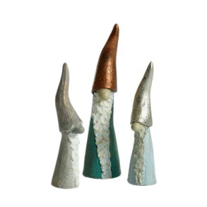 Tall Santa metal 3 pcs H.7-9cm