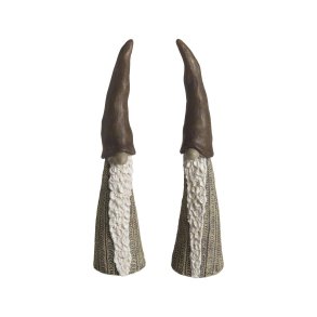 Tall Santa beige 2pcs H.15cm